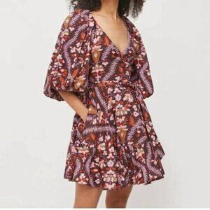 NWT RHODE Darya Dress in Plumeria Chocolate reg $495 size XS